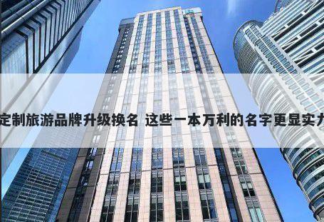 定制旅游品牌升级换名 这些一本万利的名字更显实力