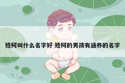 姓柯叫什么名字好 姓柯的男孩有...