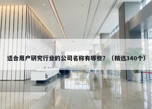 适合用户研究行业的公司名称有...