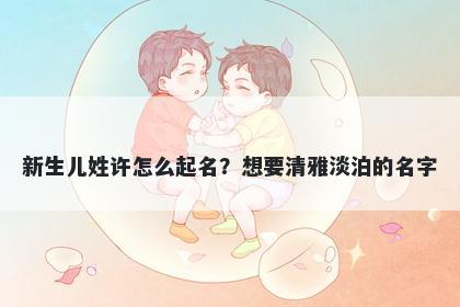 新生儿姓许怎么起名？想要清雅...