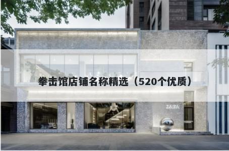 拳击馆店铺名称精选（520个优质）