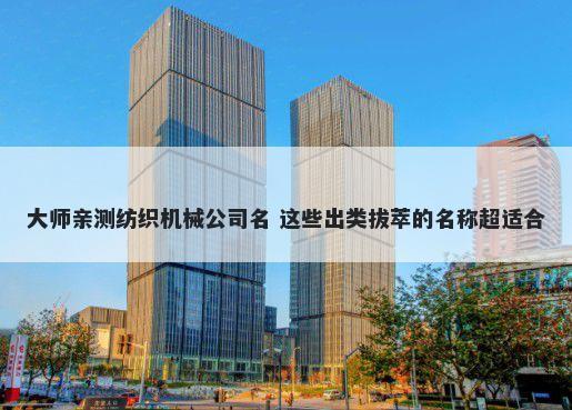 大师亲测纺织机械公司名 这些出类拔萃的名称超适合