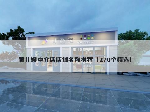 育儿嫂中介店店铺名称推荐（27...