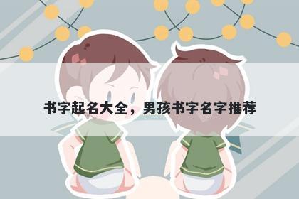 书字起名大全，男孩书字名字推...