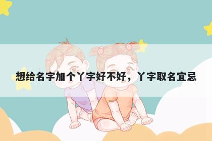 想给名字加个丫字好不好，丫字...