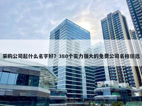 采购公司起什么名字好？380个实...