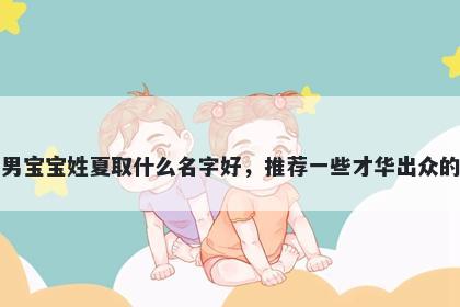 刚出生的男宝宝姓夏取什么名字...