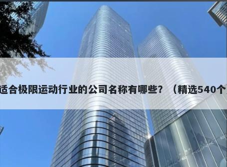 适合极限运动行业的公司名称有哪些？（精选540个）