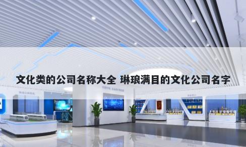 文化类的公司名称大全 琳琅满目的文化公司名字