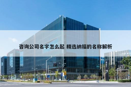 咨询公司名字怎么起 精选纳福的名称解析