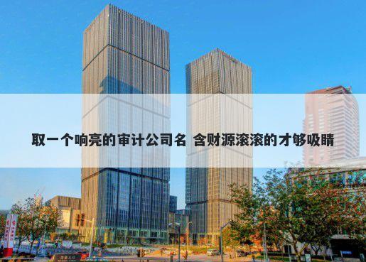 取一个响亮的审计公司名 含财源滚滚的才够吸睛
