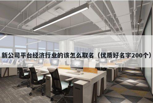 新公司平台经济行业的该怎么取名（优质好名字200个）
