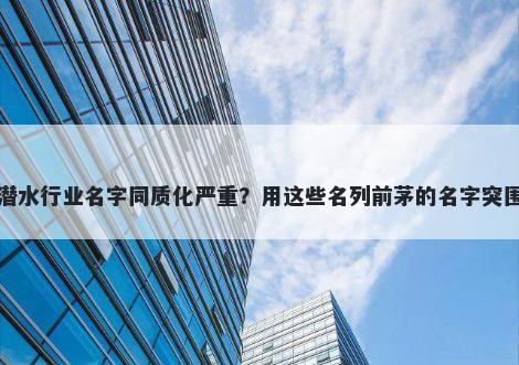 潜水行业名字同质化严重？用这些名列前茅的名字突围