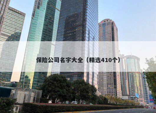 保险公司名字大全（精选410个）