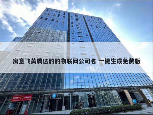 寓意飞黄腾达的的物联网公司名...