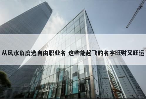 从风水角度选自由职业名 这些能...