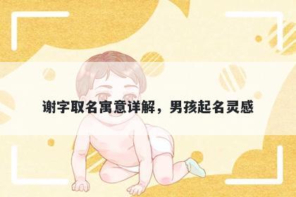 谢字取名寓意详解，男孩起名灵...