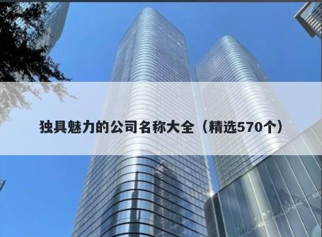 独具魅力的公司名称大全（精选570个）