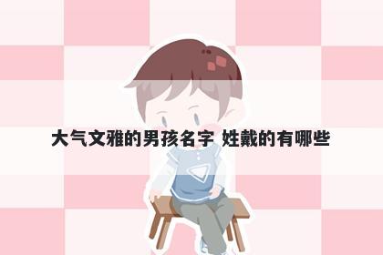 大气文雅的男孩名字 姓戴的有哪...