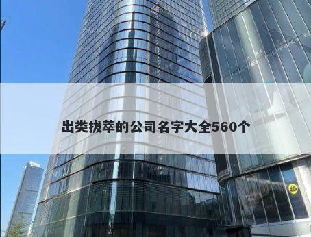 出类拔萃的公司名字大全560个