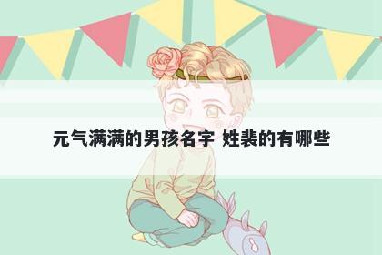 元气满满的男孩名字 姓裴的有哪...