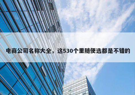 电商公司名称大全，这530个里随便选都是不错的