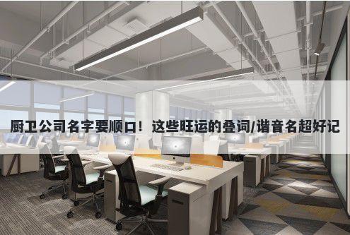 厨卫公司名字要顺口！这些旺运的叠词/谐音名超好记