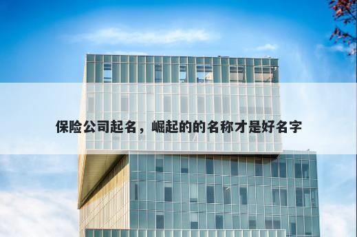 保险公司起名，崛起的的名称才是好名字