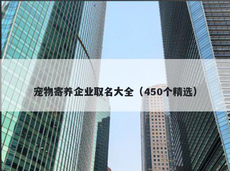 宠物寄养企业取名大全（450个精选）