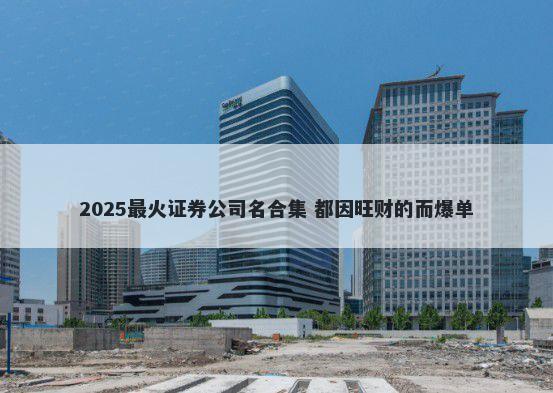2025最火证券公司名合集 都因旺财的而爆单