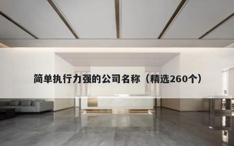 简单执行力强的公司名称（精选260个）