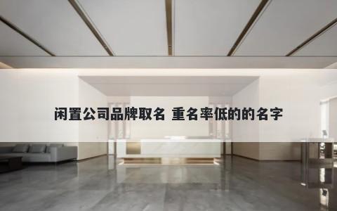 闲置公司品牌取名 重名率低的的名字