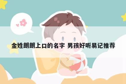 金姓朗朗上口的名字 男孩好听易记推荐