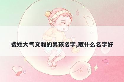 费姓大气文雅的男孩名字,取什么名字好