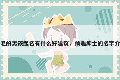 姓毛的男孩起名有什么好建议，儒雅绅士的名字介绍