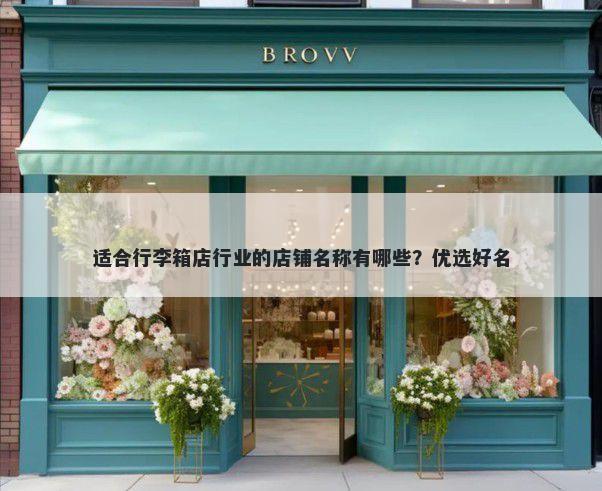 适合行李箱店行业的店铺名称有哪些？优选好名