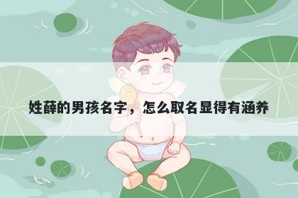 姓薛的男孩名字，怎么取名显得有涵养