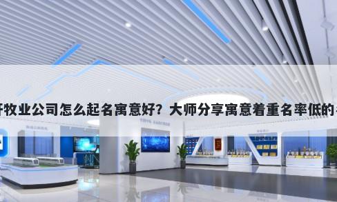 新开牧业公司怎么起名寓意好？大师分享寓意着重名率低的名字