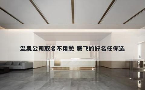 温泉公司取名不用愁 腾飞的好名...