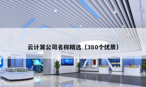 云计算公司名称精选（380个优质...