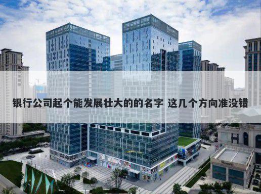 银行公司起个能发展壮大的的名字 这几个方向准没错