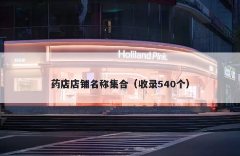 药店店铺名称集合（收录540个）