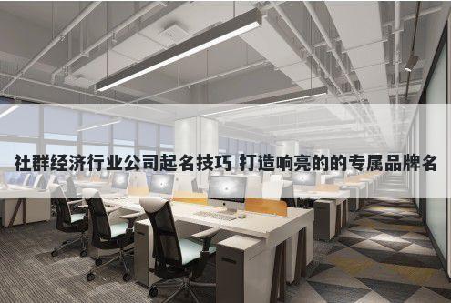 社群经济行业公司起名技巧 打造响亮的的专属品牌名