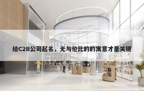 给C2B公司起名，无与伦比的的寓意才是关键