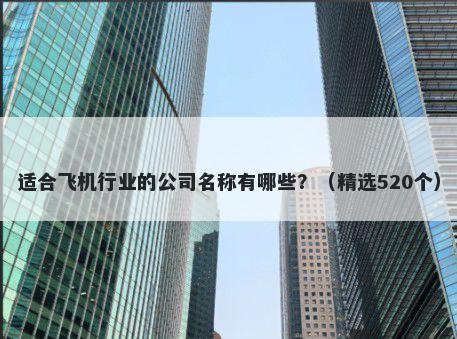 适合飞机行业的公司名称有哪些？（精选520个）